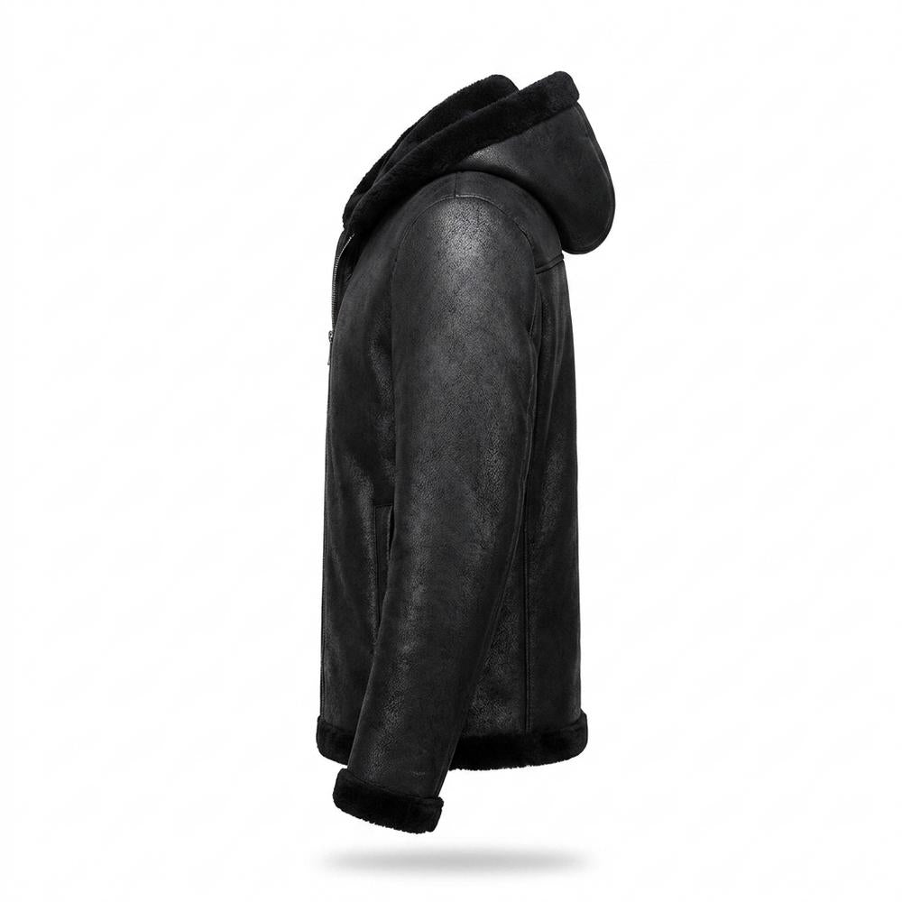 Lederjacken Outlet24 - Sozur | Gefütterte Texturierte Lederjacke Herren