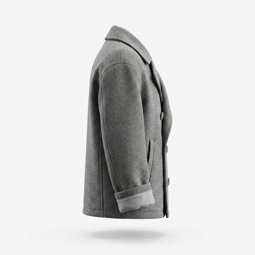 Lederjacken Outlet24 - Auhek | Zweireihiger Woll Mantel Herren