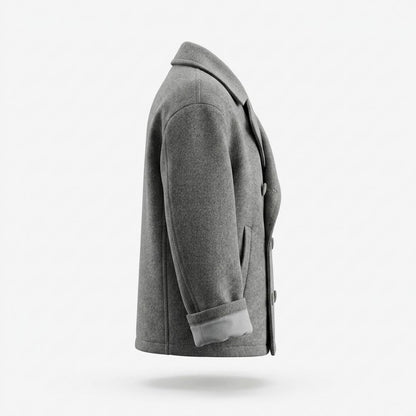 Lederjacken Outlet24 - Auhek | Zweireihiger Woll Mantel Herren