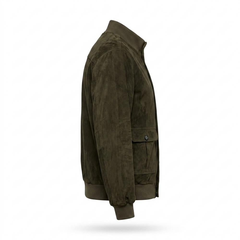 Lederjacken Outlet24 - Zidov | Geknöpft Rauledern Wildleder-Jacke Herren