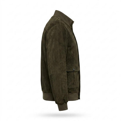 Lederjacken Outlet24 - Zidov | Geknöpft Rauledern Wildleder-Jacke Herren
