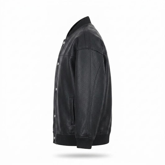 Lederjacken Outlet24 - Donit | Geknöpft Gerippt Lederjacke Unisex