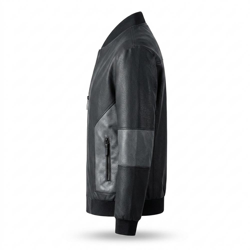 Lederjacken Outlet24 - Tifuk | Zweifarbig Reißverschluss Lederjacke Herren