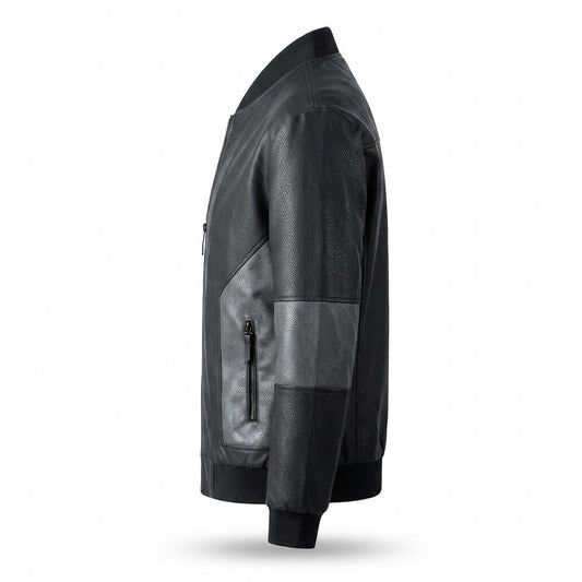 Lederjacken Outlet24 - Tifuk | Zweifarbig Reißverschluss Lederjacke Herren