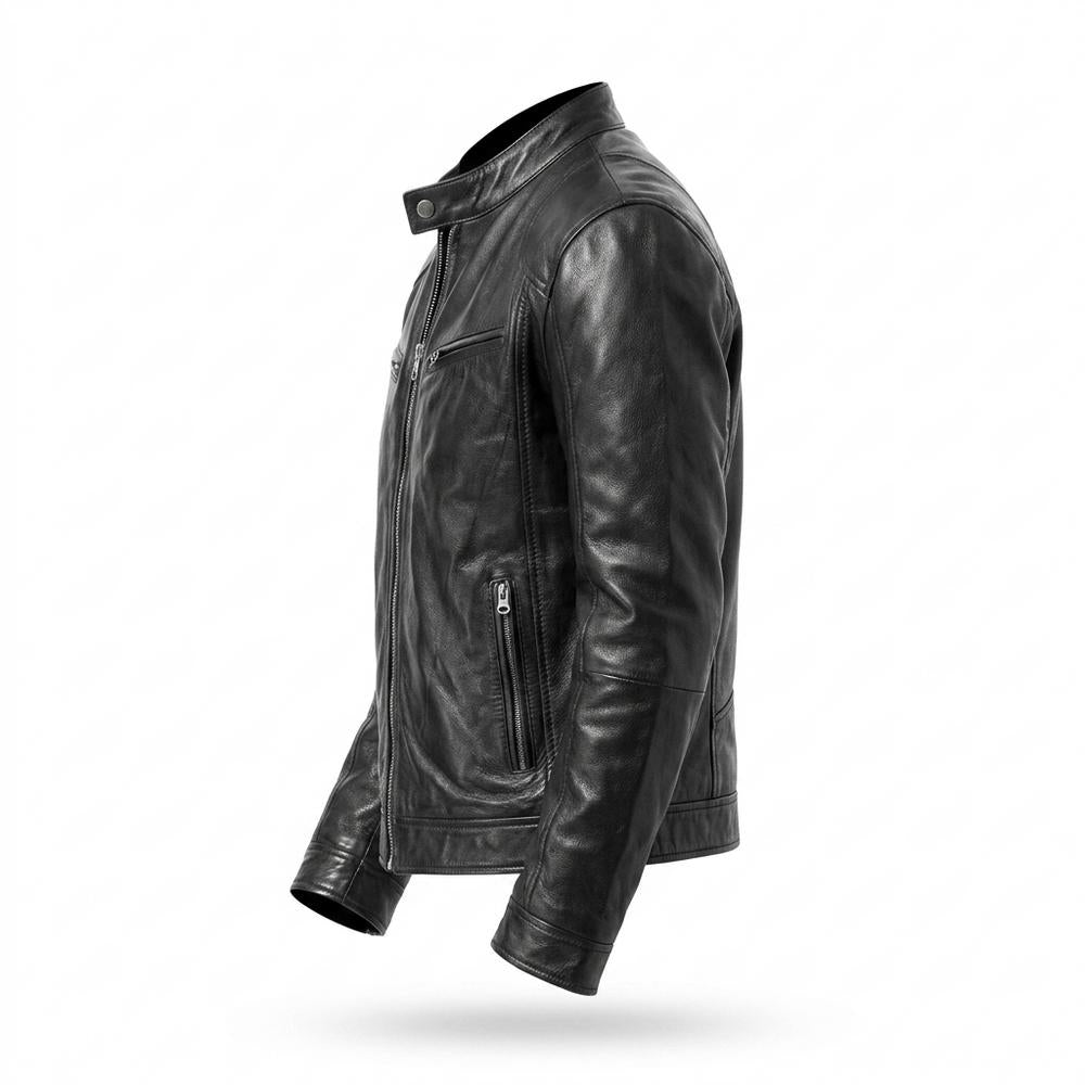 Lederjacken Outlet24 - Sozus | Tailliert Gesteppt Lederjacke Herren
