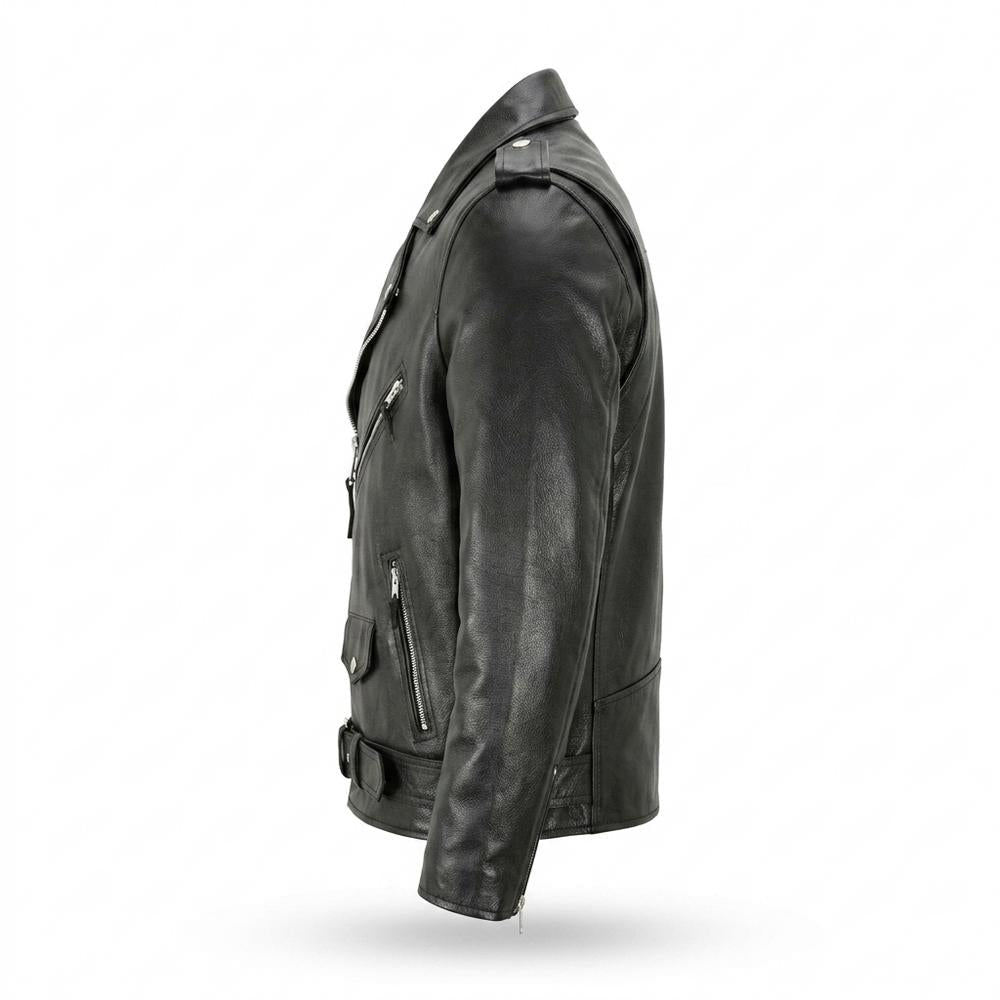 Lederjacken Outlet24 - Surak | Asymmetrische Gegürtete Lederjacke Unisex