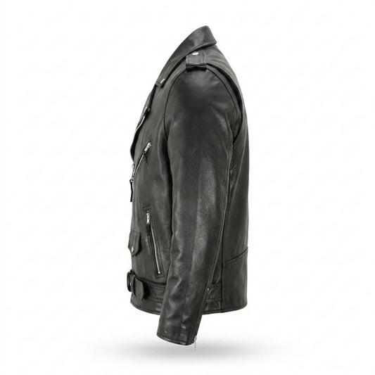 Lederjacken Outlet24 - Surak | Asymmetrische Gegürtete Lederjacke Unisex
