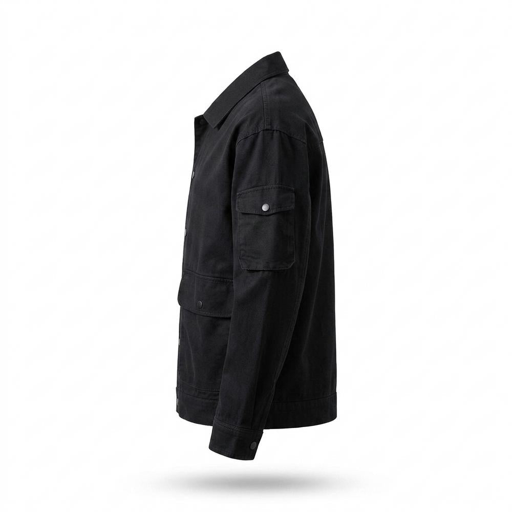 Lederjacken Outlet24 - Rizem | Geknöpfte Vieltaschige Jacke Herren