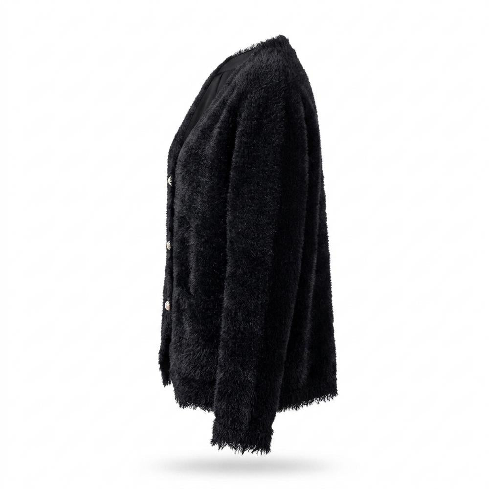 Lederjacken Outlet24 - Vepol | Flauschig Geknöpft Cardigan Damen