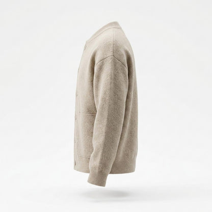 Lederjacken Outlet24 - Rumal | Strukturiert Kragenlos Cardigan Herren