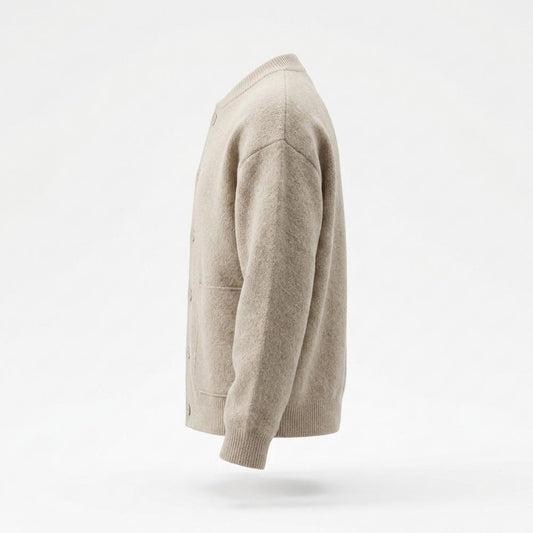 Lederjacken Outlet24 - Rumal | Strukturiert Kragenlos Cardigan Herren