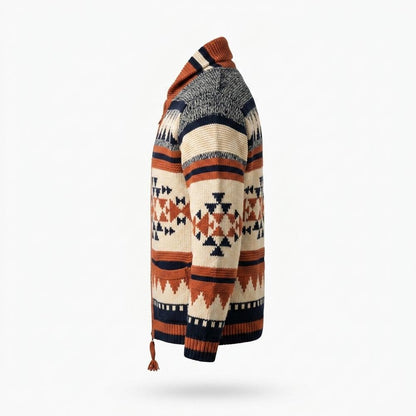 Lederjacken Outlet24 - Yuhik | Gemusterte Grobstrick Strickjacke Herren