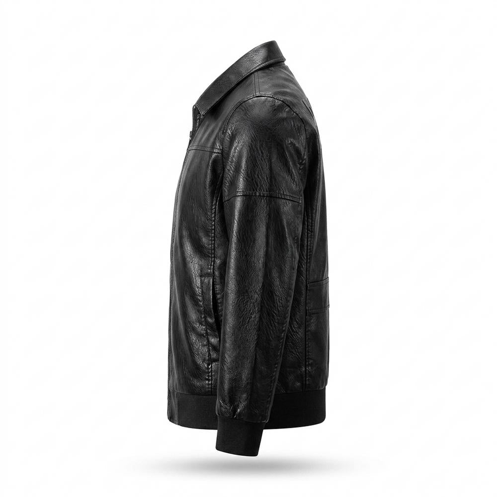 Lederjacken Outlet24 - Kezok | Geprägt Strukturiert Lederjacke Herren