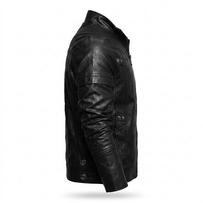 Lederjacken Outlet24 - Aifud | Gesteppt Tailliert Lederjacke Herren