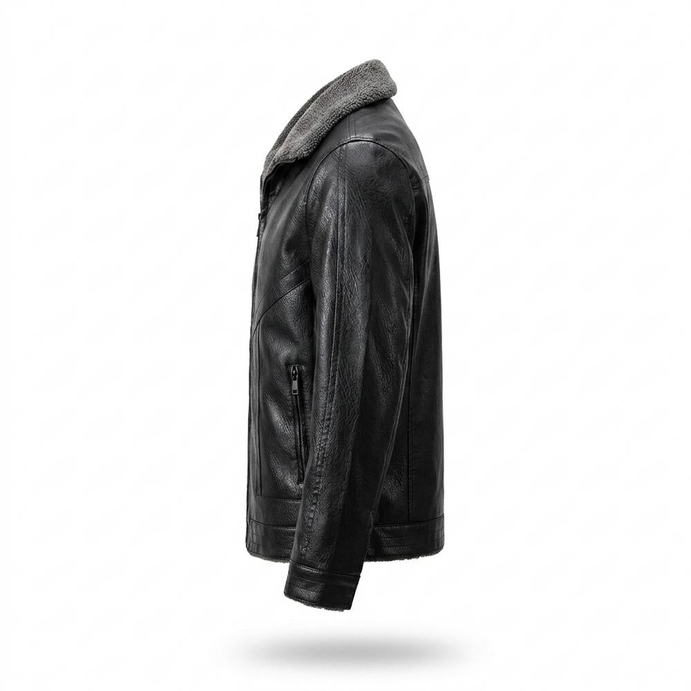 Lederjacken Outlet24 - Tezam | Gefüttert Abgesteppt Lederjacke Herren