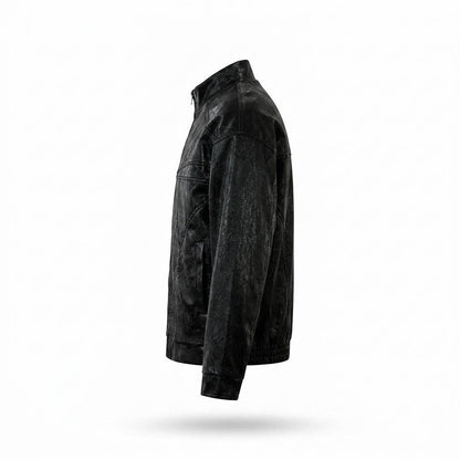Lederjacken Outlet24 - Sotik | Strukturiert Reißverschluss Lederjacke Unisex