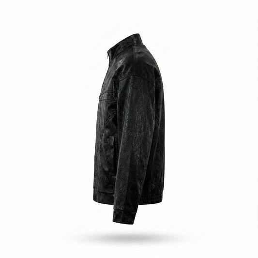 Lederjacken Outlet24 - Sotik | Strukturiert Reißverschluss Lederjacke Unisex