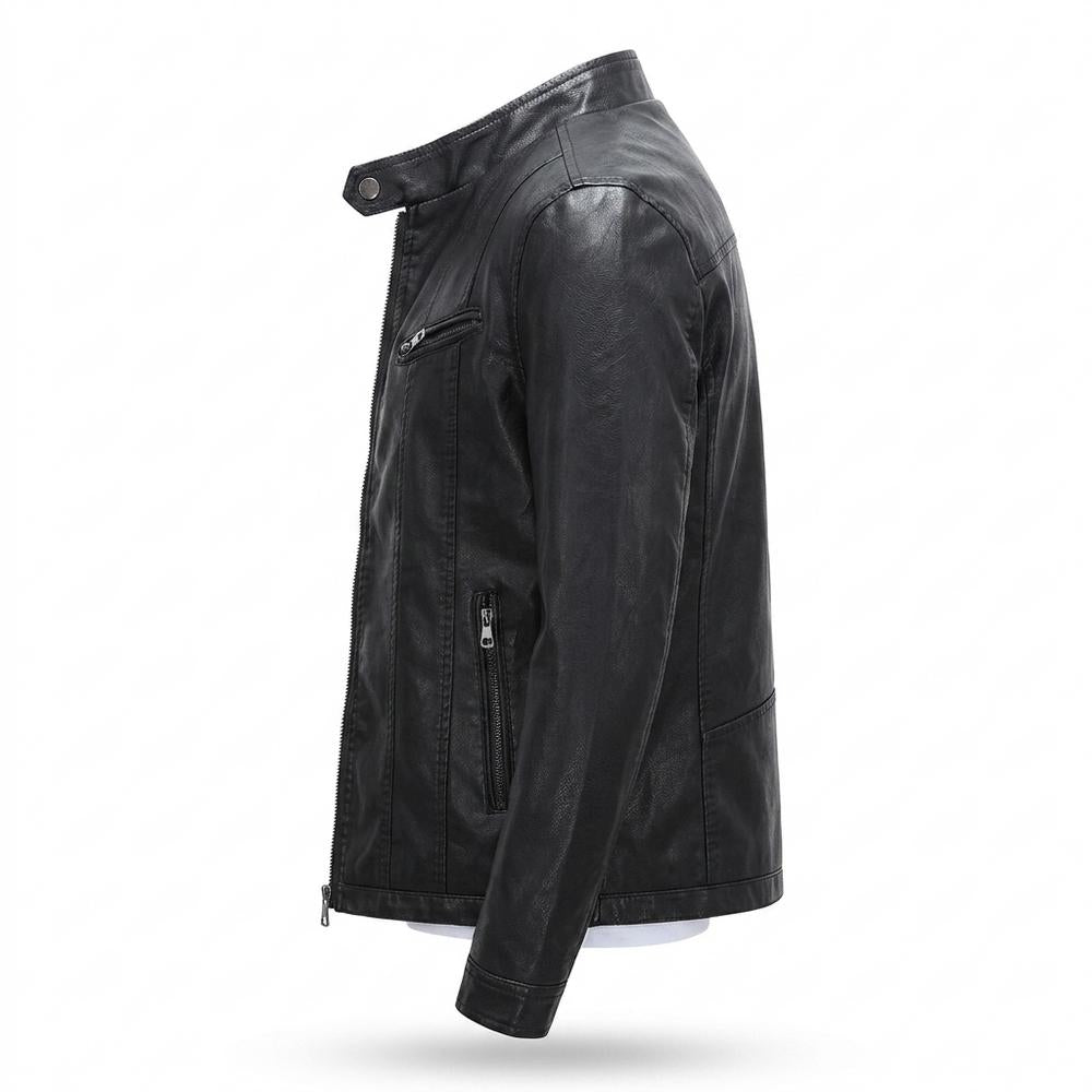 Lederjacken Outlet24 - Verin | Gefüttert Tailliert Lederjacke Herren