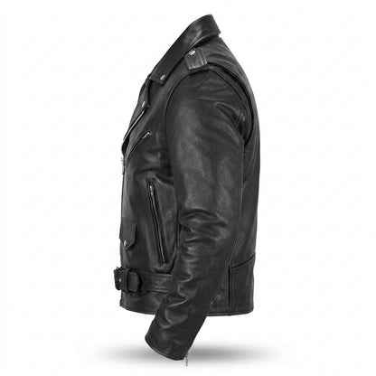 Lederjacken Outlet24 - Nulid | Asymmetrische Gegürtelte Lederjacke Unisex