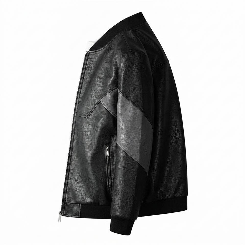 Lederjacken Outlet24 - Nirak | Zweifarbige Strukturierte Lederjacke Herren