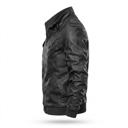 Lederjacken Outlet24 - Vinar | Gefüttert Tailliert Lederjacke Herren