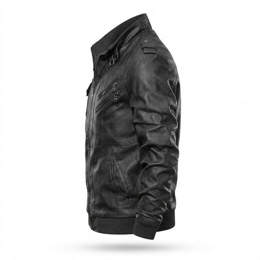Lederjacken Outlet24 - Vinar | Gefüttert Tailliert Lederjacke Herren