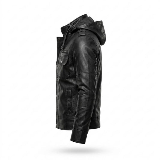 Lederjacken Outlet24 - Magar | Körperbetont Strukturiert Lederjacke Herren