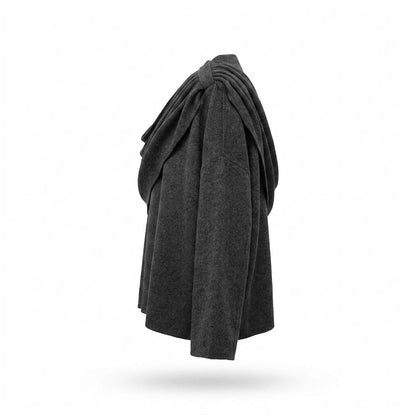 Lederjacken Outlet24 - Lelur | Asymmetrischer Drapierter Mantel Damen