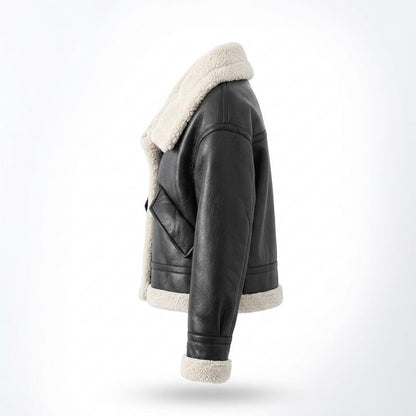 Lederjacken Outlet24 - Nezid | Gefüttert Kurzgeschnitten Lederjacke Damen