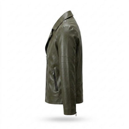 Lederjacken Outlet24 - Vomel | Asymmetrisch Tailliert Lederjacke Herren
