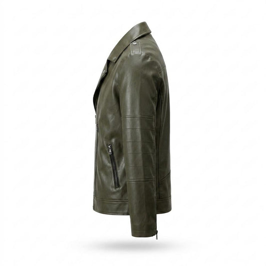 Lederjacken Outlet24 - Vomel | Asymmetrisch Tailliert Lederjacke Herren