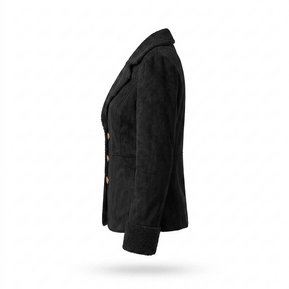 Lederjacken Outlet24 - Liwek | Gefüttert Tailliert Wildleder-Jacke Damen