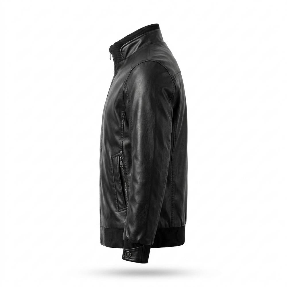 Lederjacken Outlet24 - Vunor | Gefüttert Reißverschluss Lederjacke Herren