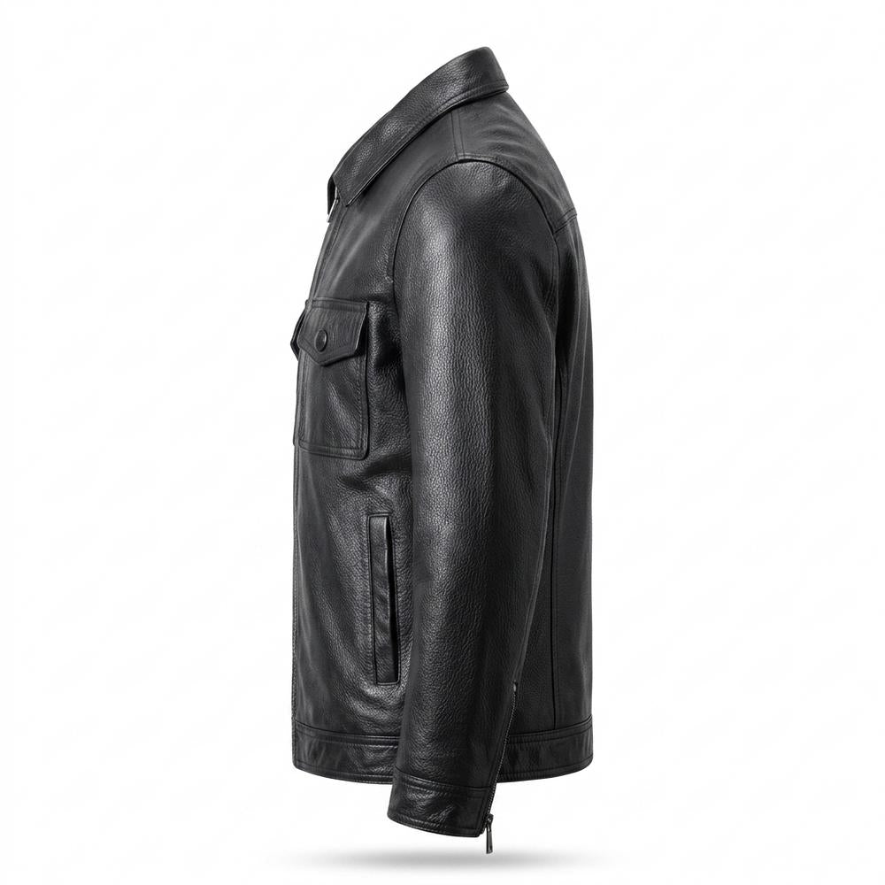 Lederjacken Outlet24 - Sihak | Reißverschluss Gefütterte Lederjacke Herren