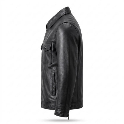 Lederjacken Outlet24 - Sihak | Reißverschluss Gefütterte Lederjacke Herren