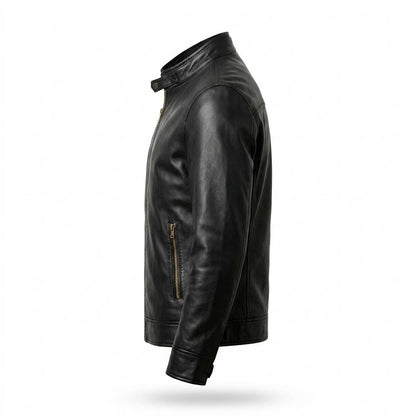 Lederjacken Outlet24 - Cahun | Tailliert Asymmetrisch Lederjacke Herren