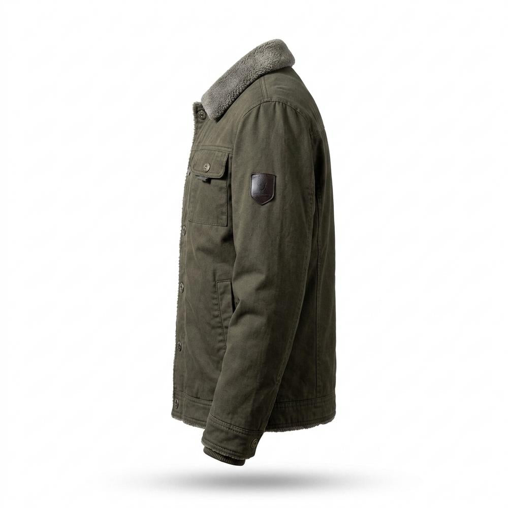 Lederjacken Outlet24 - Kigel | Gefütterte Geknöpfte Jacke Herren