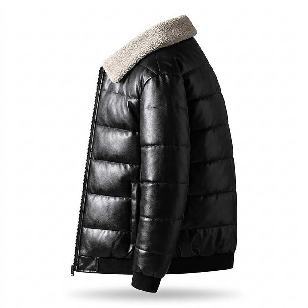 Lederjacken Outlet24 - Runul | Gesteppt Gefüttert Lederjacke Herren