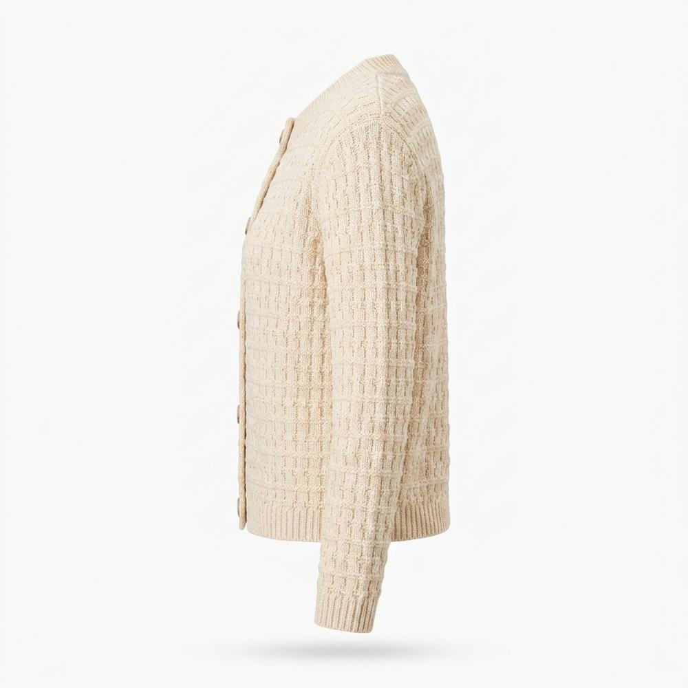 Lederjacken Outlet24 - Eelun | Strukturiert Geknöpft Cardigan Damen