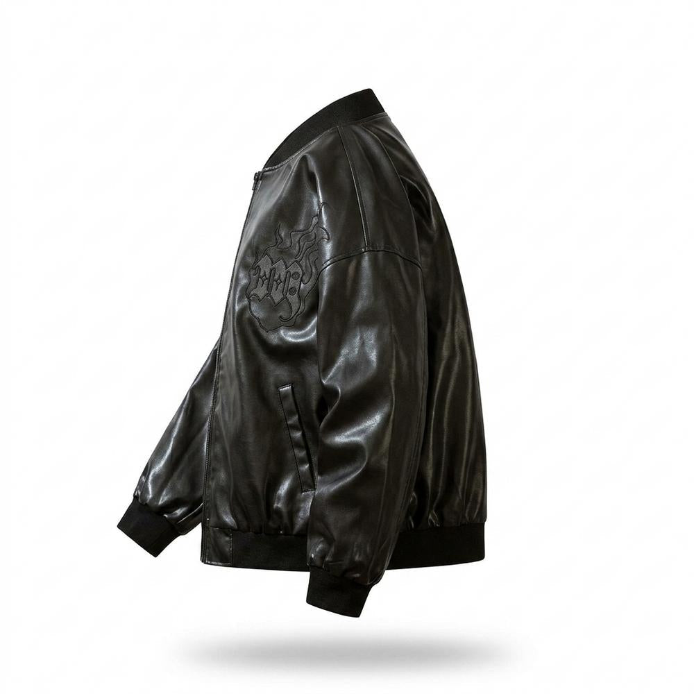 Lederjacken Outlet24 - Selor | Bestickt Glänzend Lederjacke Unisex