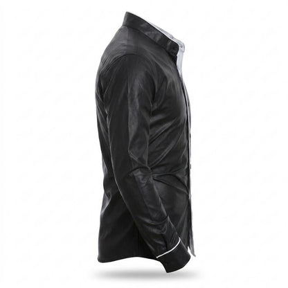 Lederjacken Outlet24 - Eavis | Tailliert Gepaspelt Lederjacke Herren