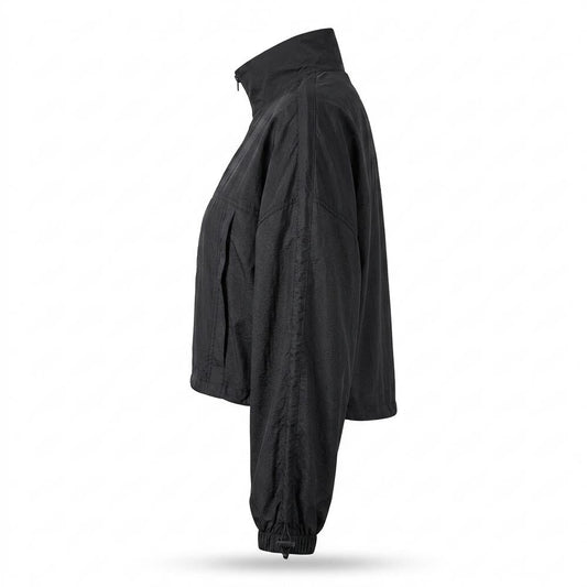 Lederjacken Outlet24 - Lezak | Kurzgeschnittene Hochgeschlossene Jacke Damen