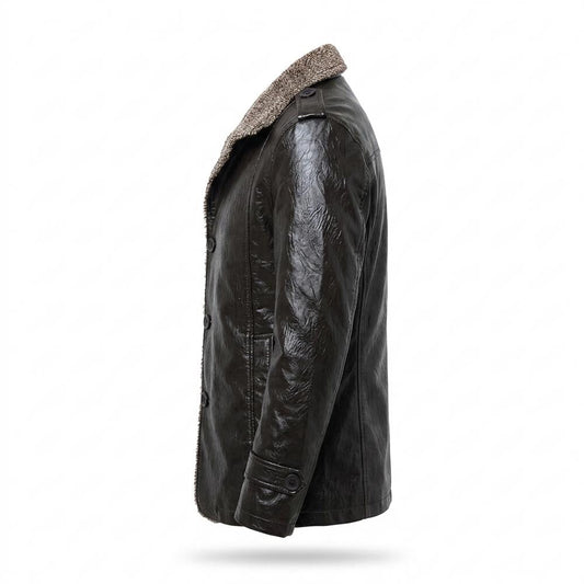 Lederjacken Outlet24 - Savak | Gefüttert Geknöpft Lederjacke Herren