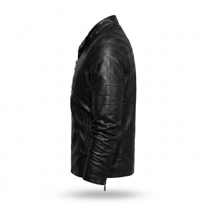 Lederjacken Outlet24 - Vekin | Tailliert Gesteppt Lederjacke Herren