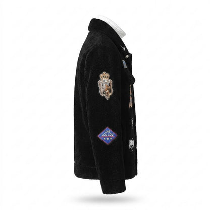 Lederjacken Outlet24 - Sepam | Bestickte Strukturierte Jacke Unisex