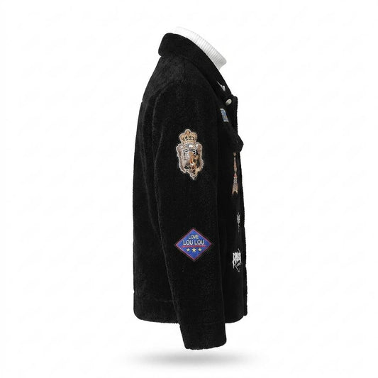 Lederjacken Outlet24 - Sepam | Bestickte Strukturierte Jacke Unisex