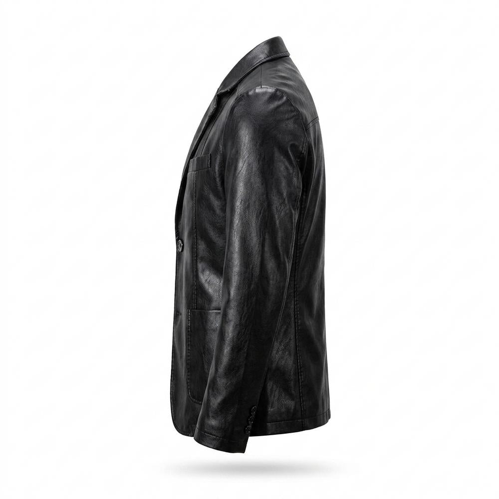 Lederjacken Outlet24 - Cobid | Einreihige Taillierte Lederjacke Herren