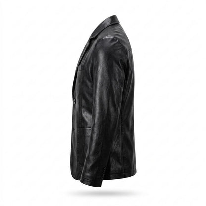 Lederjacken Outlet24 - Cobid | Einreihige Taillierte Lederjacke Herren