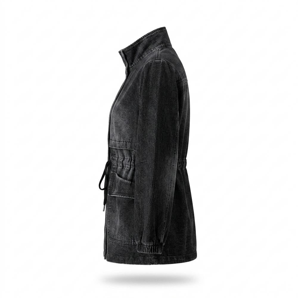 Lederjacken Outlet24 - Yudod | Taillierbare Langärmlige Jacke Damen
