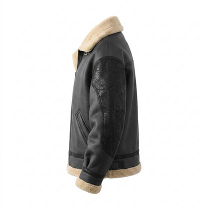 Lederjacken Outlet24 - Kesom | Warm Gefüttert Lederjacke Herren